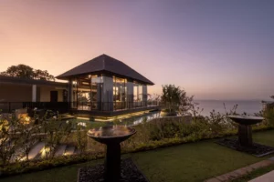 sunset on cliffside